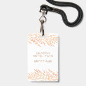 Pampas Gras Bruiloft Fun VIP Creatieve Plaatskaart Badge (Achterkant met lanyard)