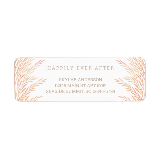 Pampas gras bruiloft neutrale Waterverf stijl Etiket (Voorkant)