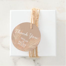 Pampas gras bruiloft trendy boho dank u bedankjes labels