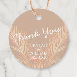 Pampas gras bruiloft trendy boho dank u bedankjes labels