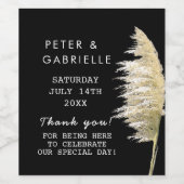 Pampas gras bruiloft wijn fles labels etiket (Enkel label)