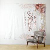 Pampas Gras Bruiloftsshower Achtergrond Photobooth Wandkleed (In Situ (horizontaal))