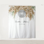 Pampas Gras Disco Bal Bruiloft Foto Achtergrond Wandkleed (Voorkant)