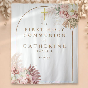 Pampas gras eerste communie foto achtergrond wandkleed