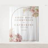 Pampas Gras Eerste Communie Foto Achtergrond Wandkleed (Voorkant)