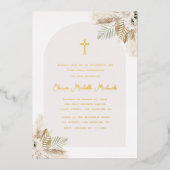 pampas gras eerste gemeenschap folie uitnodiging (Voorkant)