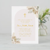 pampas gras eerste gemeenschap folie uitnodiging (Staand Voorkant)