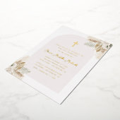 pampas gras eerste gemeenschap folie uitnodiging (Gedraaid)