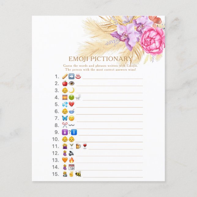 Pampas gras - Emoji pictionary spel (Voorkant)