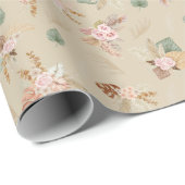 Pampas gras en bloemen op tan cadeaupapier (Rol Hoek)