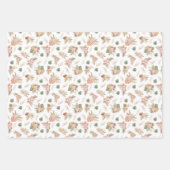 Pampas gras en bloemen op wit inpakpapier vel (Voorkant 3)