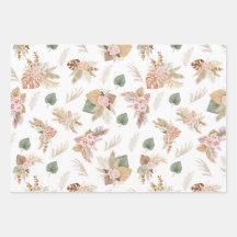 Pampas gras en bloemen op wit