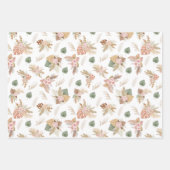 Pampas gras en bloemen op wit inpakpapier vel (Voorkant)