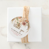 Pampas gras en Boho Rozen babyshower bedankkaart  Bedankjes Labels (In situ)