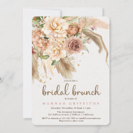 Pampas gras en boho rozen bridal brunch kaart