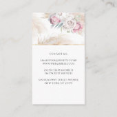 Pampas Gras en Koning Protea Bloem Elegant Exotisc Visitekaartje (Achterkant)