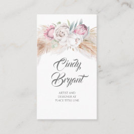 Pampas Gras en Koning Protea Bloem Elegant Exotisc Visitekaartje