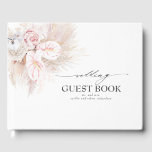 Pampas gras en roze Anthuriums bruiloft Gastenboek<br><div class="desc">Roze anthuriums en pampas gras exotische bruiloft gastenboek</div>