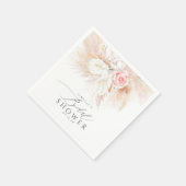 Pampas Gras en Roze Bloemen Bruidsdouche Servet (Hoek)