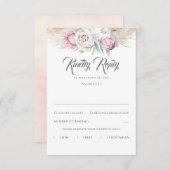 Pampas gras en roze koning Protea bruiloft RSVP (Voorkant / Achterkant)