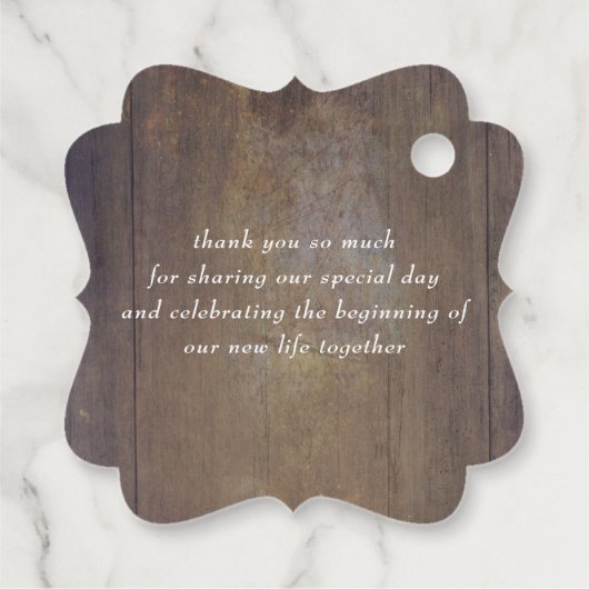 Pampas gras en rustiek hout Dank u Bedankjes Labels (Achterkant)