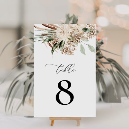 Pampas gras en salie groene bloemen bruiloft kaart