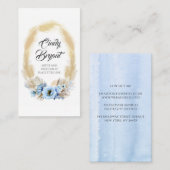 Pampas Gras en Stoffelijk Blauw Bloemen Elegant Ex Visitekaartje (Voorkant / Achterkant)