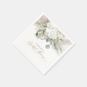 Pampas Gras en Witte Bloemen Bruiloftsfeest Servet (Hoek)