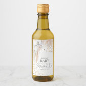 Pampas Gras en Witte Orchideeën Boho Wijn Etiket (Voorkant)