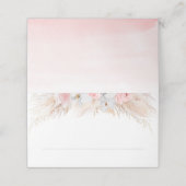 Pampas gras en witte orchideeën exotische bruiloft plaatskaartje (Buitenkant ongevouwen)