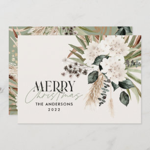 Pampas gras eucalyptus moody modern boho elegant feestdagenkaart