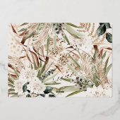 Pampas gras eucalyptus moody modern boho folie hol folie feestdagenkaart (Achterkant)