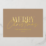 Pampas gras eucalyptus moody modern terracotta voo folie feestdagenkaart<br><div class="desc">Pampas gras eucalyptus moody modern boho elegant moderne typografie terracotta,  zwarte,  natuurlijke en zwarte kerstkaart.</div>