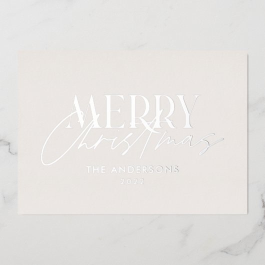 Pampas gras eucalyptus somber moderne terracotta folie feestdagenkaart (Voorkant)