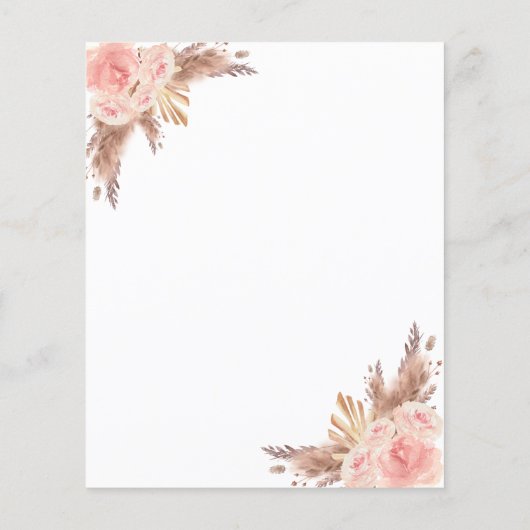 Pampas gras foto bruiloft Save the Date kaart (Achterkant)