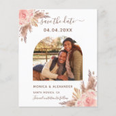 Pampas gras foto bruiloft Save the Date kaart (Voorkant)