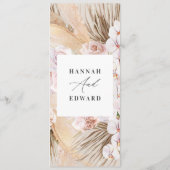 Pampas gras gedroogd botanisch schrift menu (Achterkant)