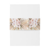 Pampas gras gedroogd botanisch script boho bruilof uitnodigingen wikkel (Achterkant Voorbeeld)