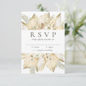 Pampas Gras Gedroogde Woestijn Bloemen Boho Eenvou RSVP Kaartje (Staand voorkant)