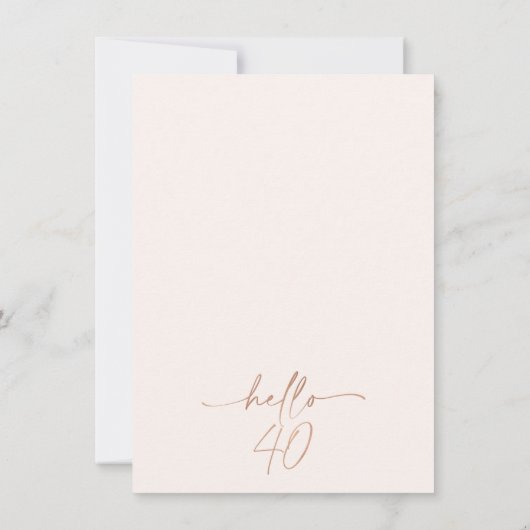 Pampas Gras Glas Hallo 40 Verjaardagsuitnodiging Kaart (Achterkant)