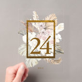 Pampas Gras Gouden Boho Acryl Tafelnummer (Insitu (Draagbaar))