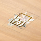 Pampas Gras Gouden Boho Acryl Tafelnummer (Laagn)