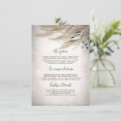 Pampas Gras Groen Bruiloft Details Informatie Informatiekaartje (Staand voorkant)