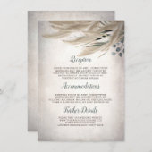 Pampas Gras Groen Bruiloft Details Informatie Informatiekaartje (Voorkant / Achterkant)