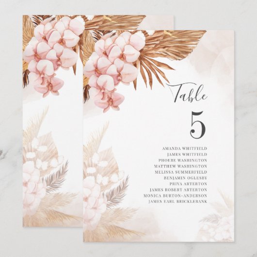 Pampas Gras Herfst Trouwtafel Nummer (Voorkant / Achterkant)