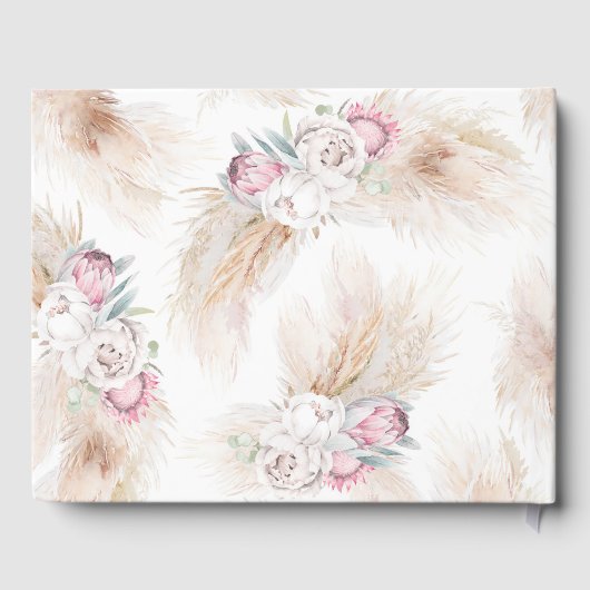 Pampas gras koning Protea bloemenbruiloft Gastenboek (Achterkant)