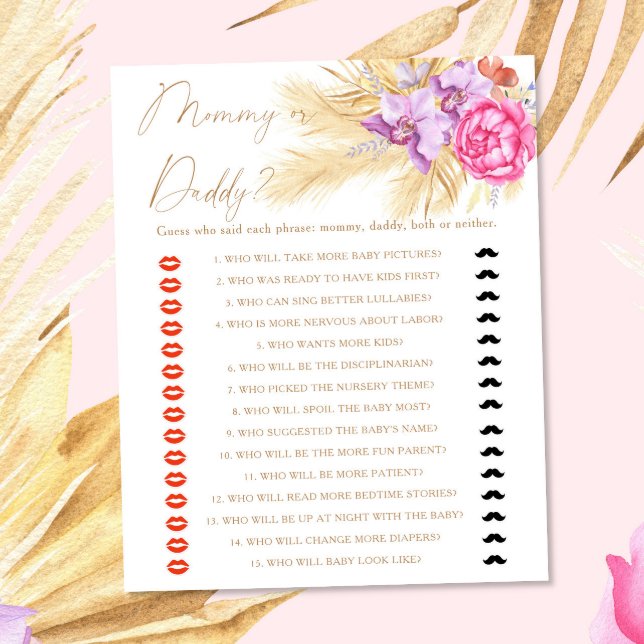 Pampas gras - mama of papa baby shower spel (Creator heeft geüpload)