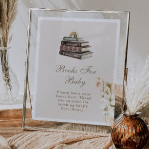 Pampas Gras Meisje Waslijn Boeken Baby Shower Poster