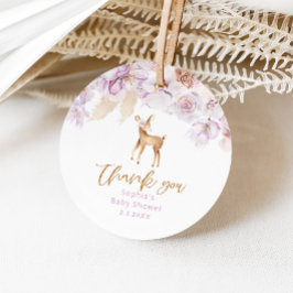 Pampas-gras met baby shower bedankjes labels