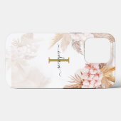 Pampas Gras Monogram Stijlvolle Initiaal Terracott Case-Mate iPhone Case (Achterkant (horizontaal))